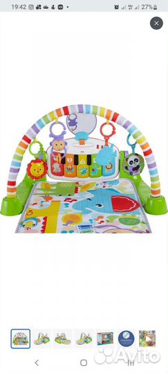 Развивающий коврик fisher price с пианино