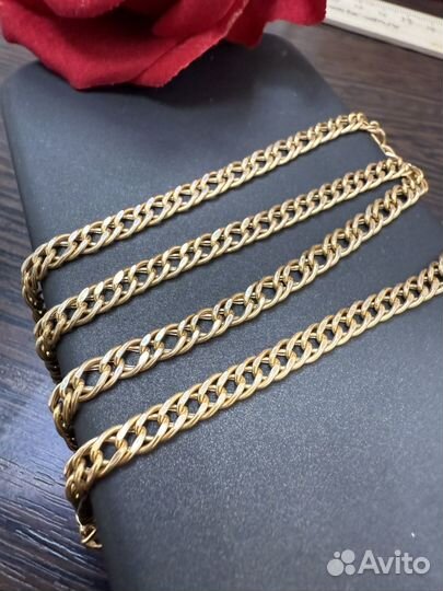 Цепь из желтого золота 585 пробы Ромб 50 см