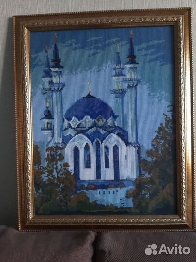 Картина вышитая мечеть новая в раме
