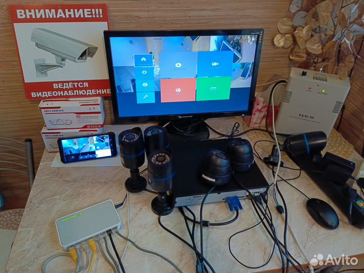 Комплект видеонаблюдения 6 IP камер