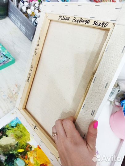 Картина подсолнухи масло холст букет в вазе цветы