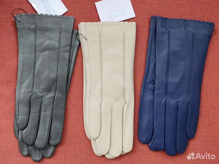 Перчатки женские кожаные новые