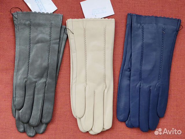Перчатки женские кожаные новые