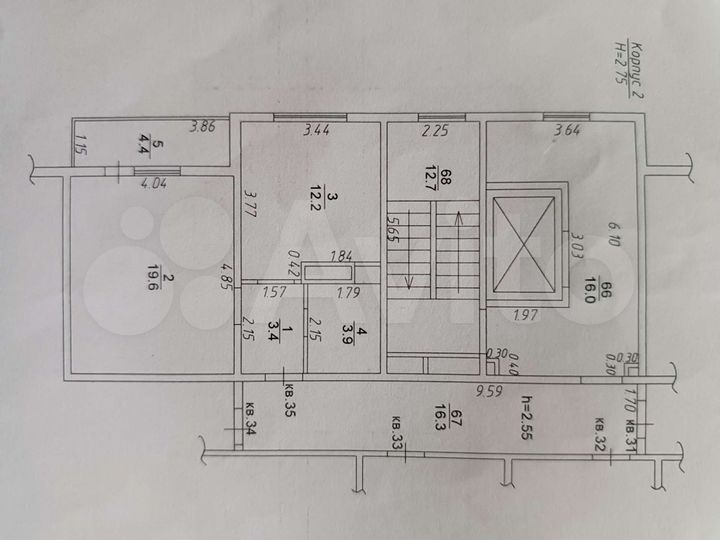 1-к. квартира, 39,1 м², 7/9 эт.