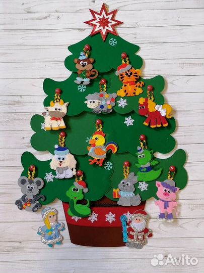 Ёлка на стену с игрушками