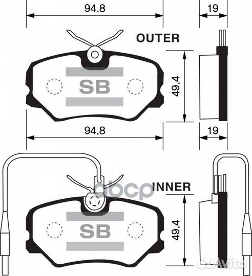 SP1180 колодки дисковые передние Peugeot 405 1