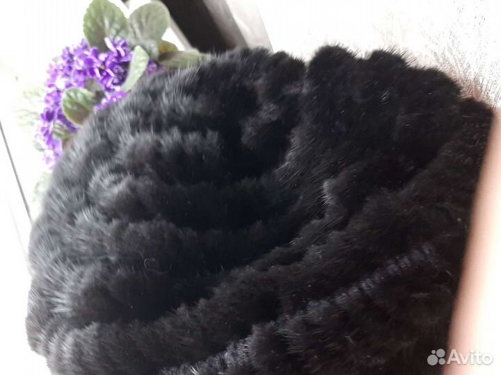 Берет меховой вязаный из натуральной норки