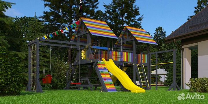 Деревянный уличный комплекс Савушка 1 (black)