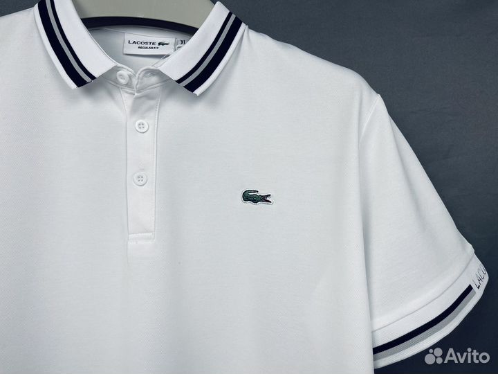 Футболка поло lacoste белая