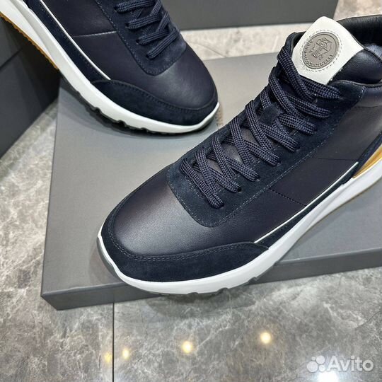 Мужские кроссовки Brunello Cucinelli кожа мех