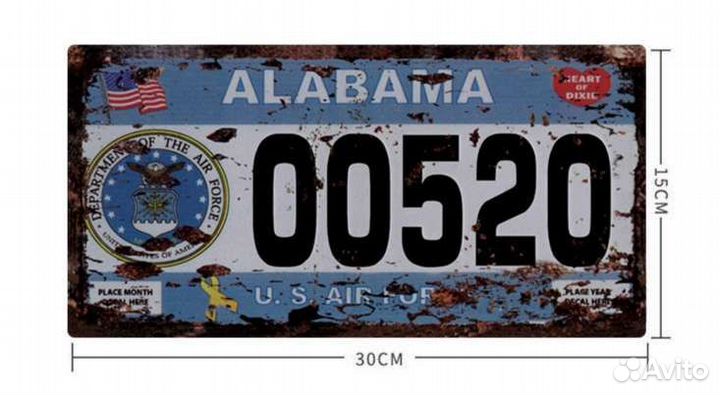 Сувенирная металлическая табличка Route 66