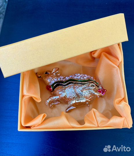 Шкатулка мышь со стразами