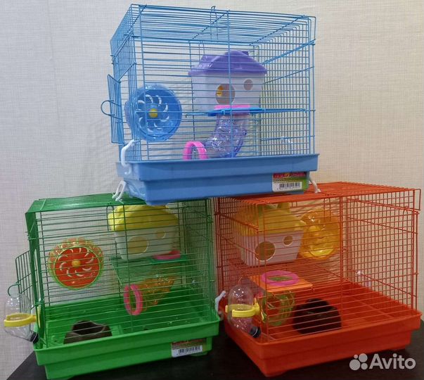 Хомячки персиковые+Клетки