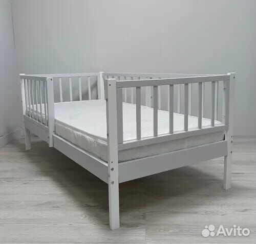 Кроватка Лисенок высокий борт берёза для малыша