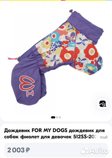 Дождевик для маленькой собаки