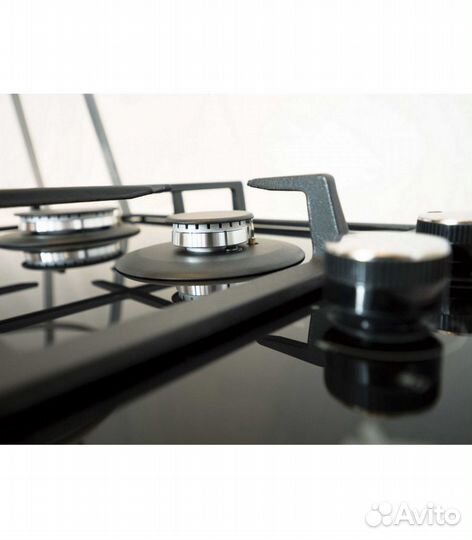 Газовая панель, черное стекло