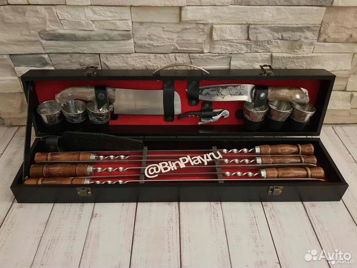 Шашлычный набор (красный бархат)