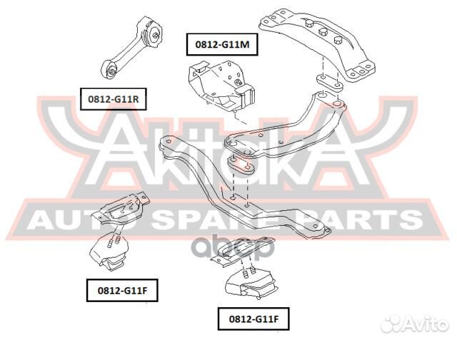 Подушка двигателя MT 0812-G11M asva