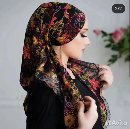 Готовый платок с пришитой шапочкой