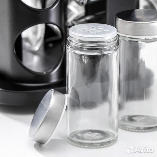 Набор для специй из стекла на подставке «Шеф»