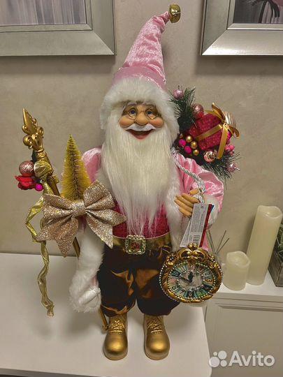 Санта Клаус розовый 60 см