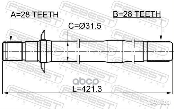 Полуось правая 1212-DM15RH Febest