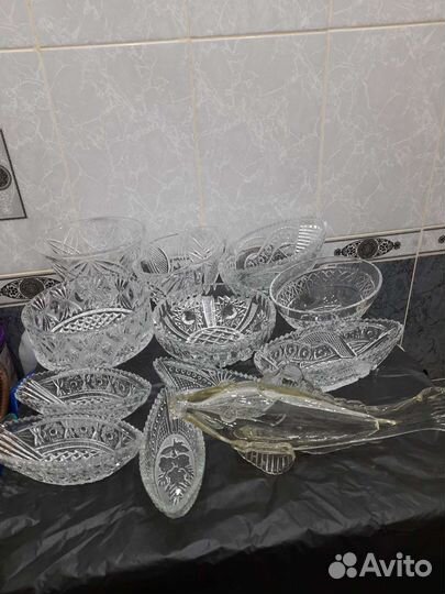 Хрусталь вазочки, салатники СССР, от 30р