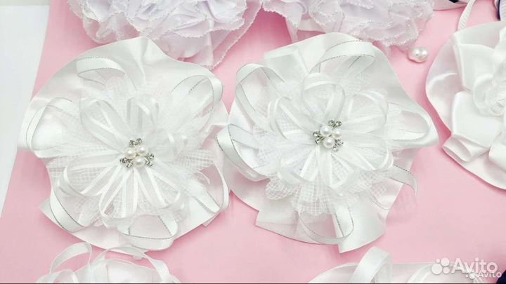 Банты школьные,новые,капроновые,белые