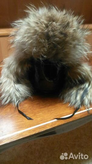 Шапка кожаная натуральный мех