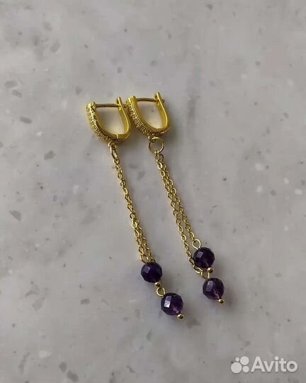 Серьги из аметиста