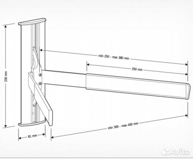 Кронштейн на стену Holder DRS-3103 металлик