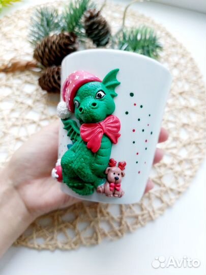 Кружка с новогодним декором