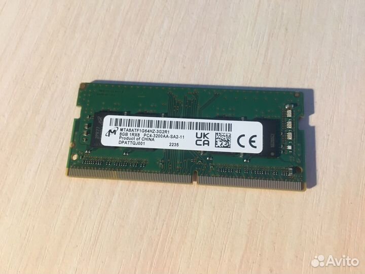 Оперативная память SO-dimm ddr4 8gb 3200 мгц