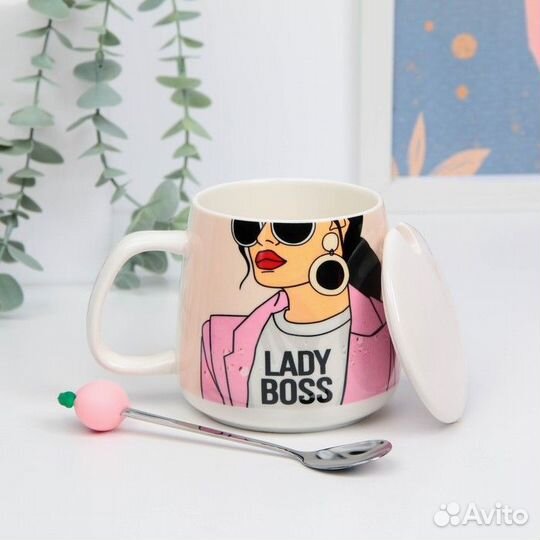 Подарочный набор Lady boss - кружка с крышкой 350