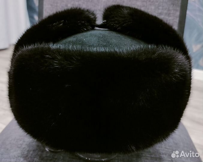 Шапка ушанка комбинированная из норки и замши