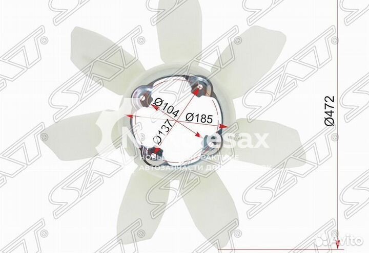 Крыльчатка вентилятора toyota land cruiser prado 1