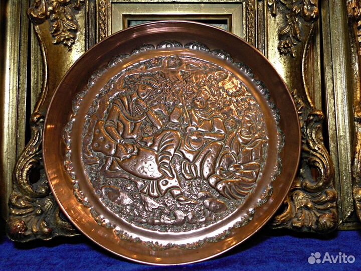 Восточная.Чеканка.Медь.Арабская.Тарелка настенная