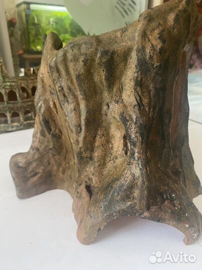 Грот для аквариума и рыбки скалярия