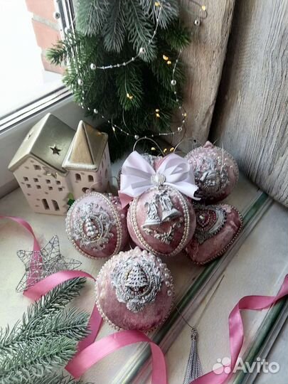 Елочные шары из бархата