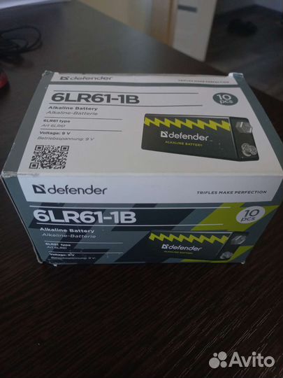 Батарейка алкалиновая defender 6LR61-1B