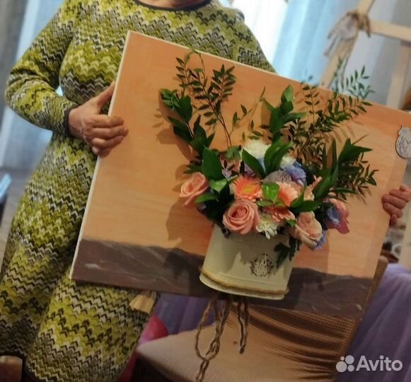 Картина-букет цветов для подарка