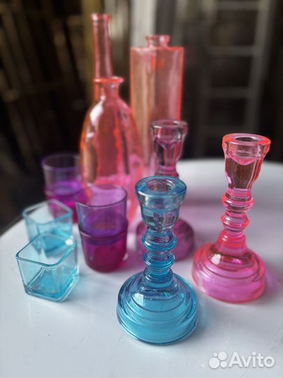 Вазы из цветного стекла