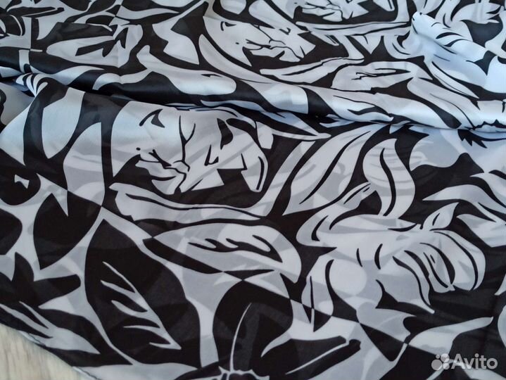 Палантин Шарф черный с белым Dior Шелк