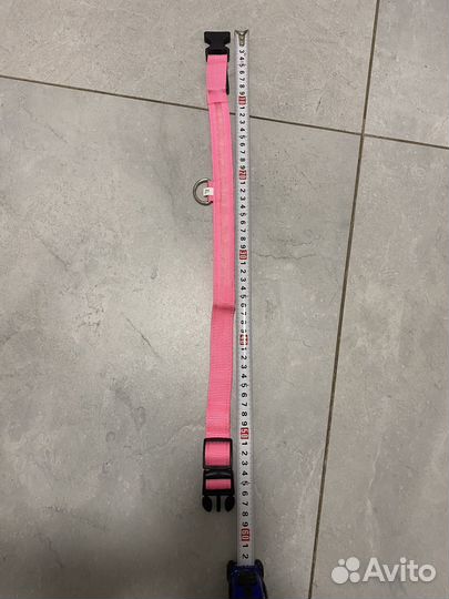 Светящийся ошейник для собак розовый 55 см