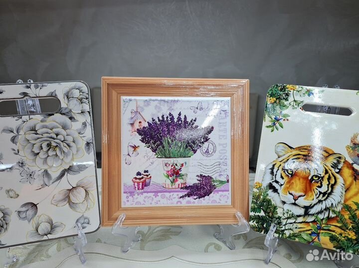 Подставки под горячее керамика на пробке в ассорт