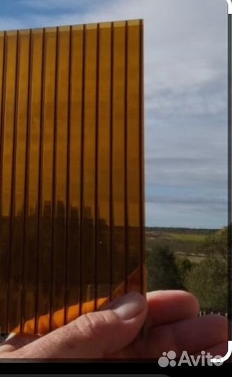 Поликарбонат 260 на 210 новый цвет янтарь