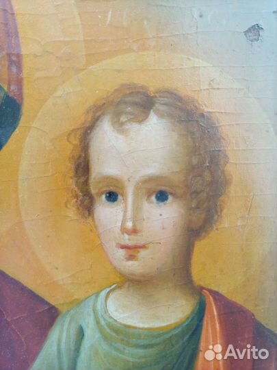 Икона Казанская бм масло 19 век оригинал