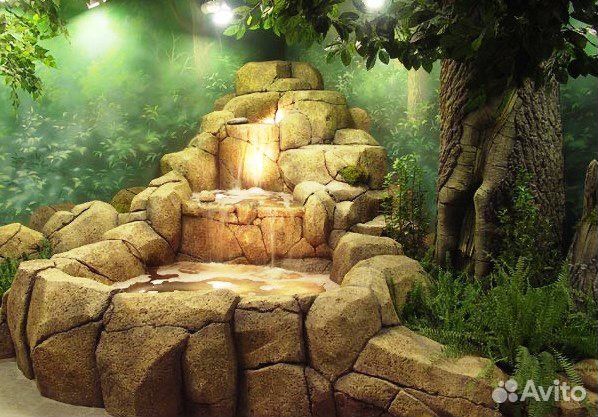Водопад искусственные скалы арт бетон