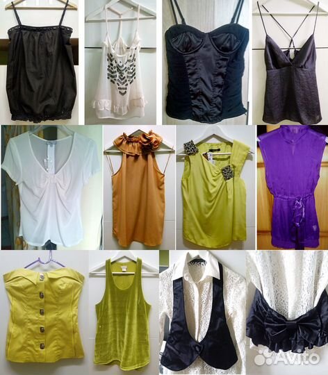 Блузки топы майки рубашка туника корсет р. 40-44
