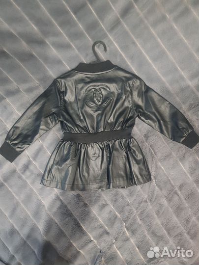 Кожаная куртка детская 116